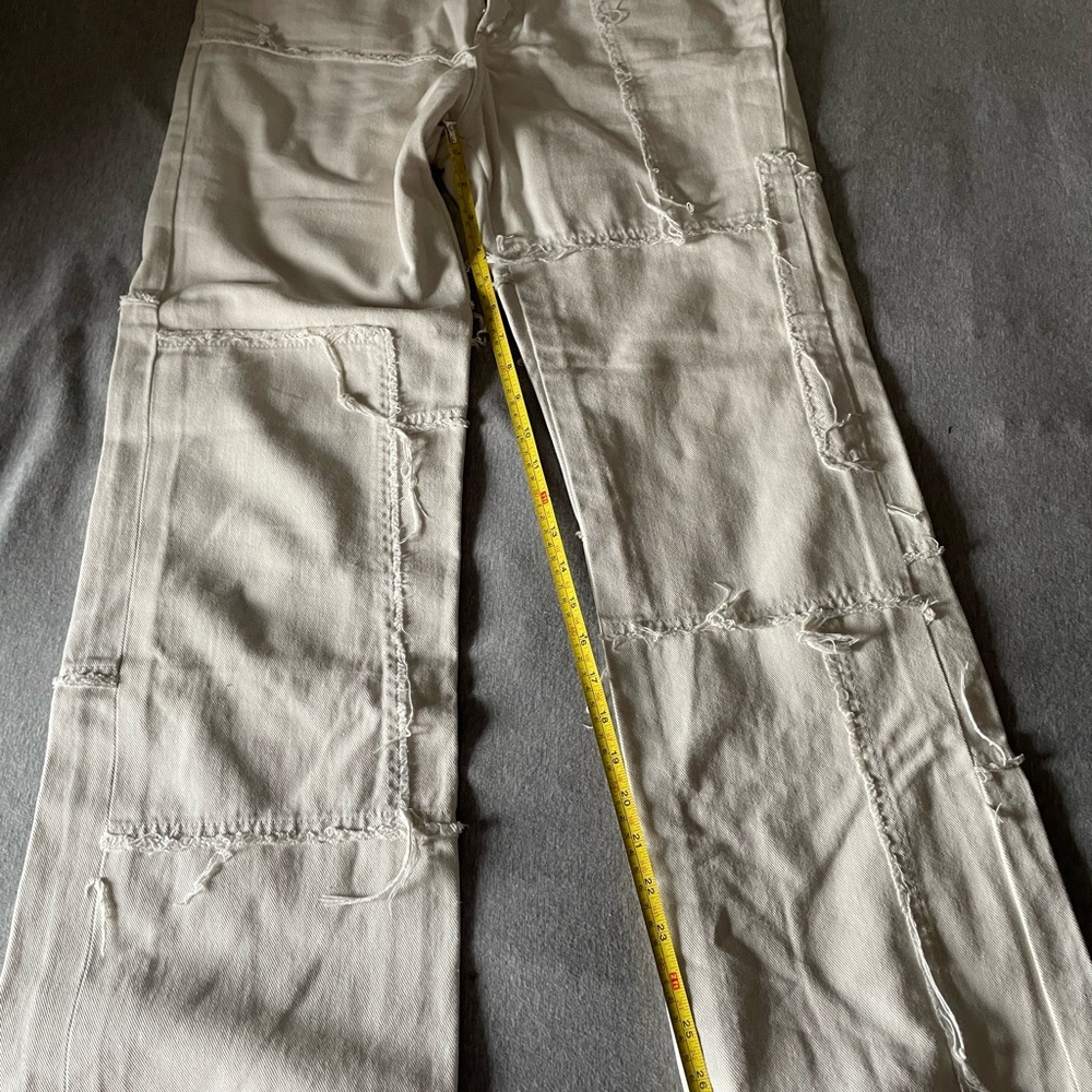 Acne Studios Cream Patchwork Pants - Picture 2 of 6